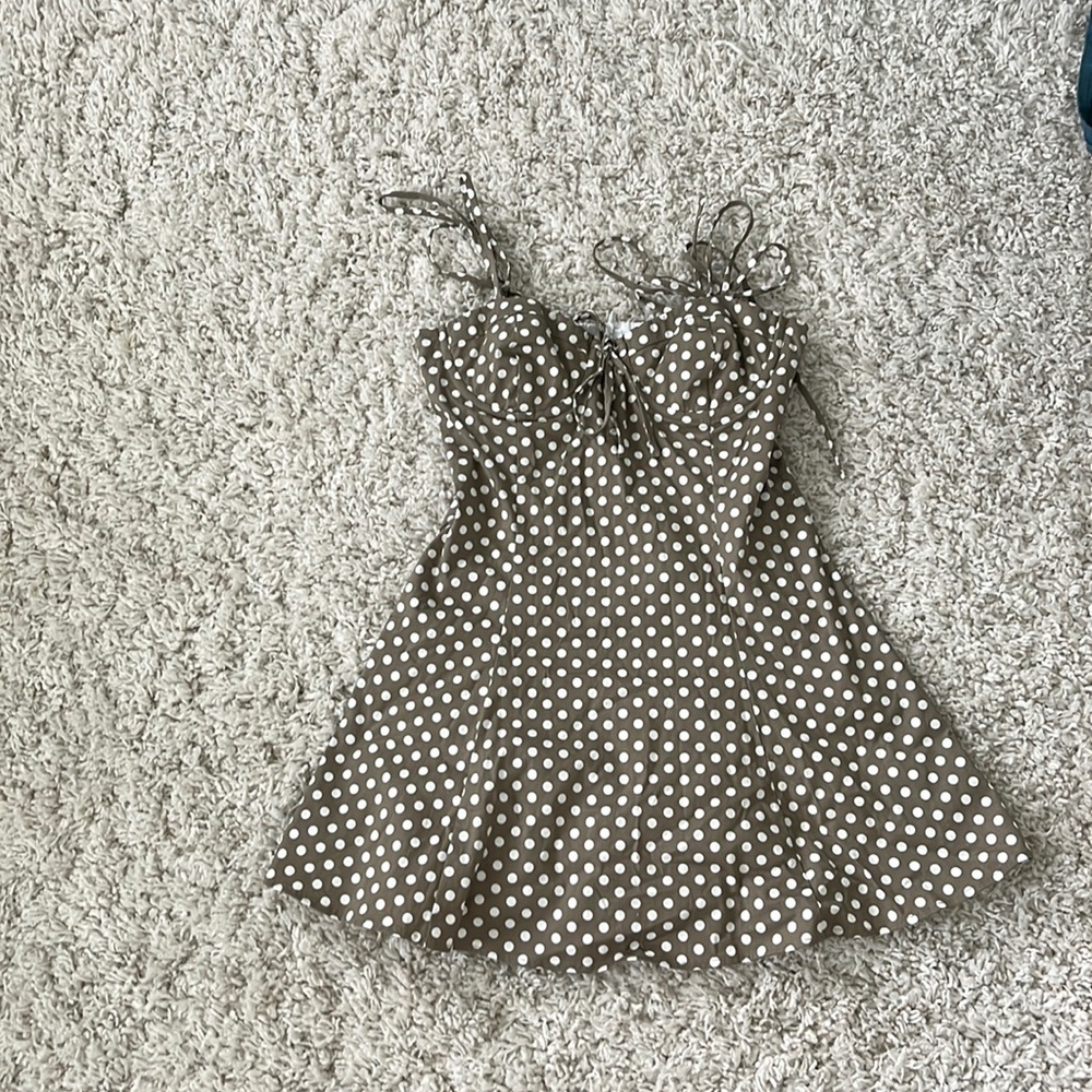 Majorelle Tahoe Dress in Green & White Dot